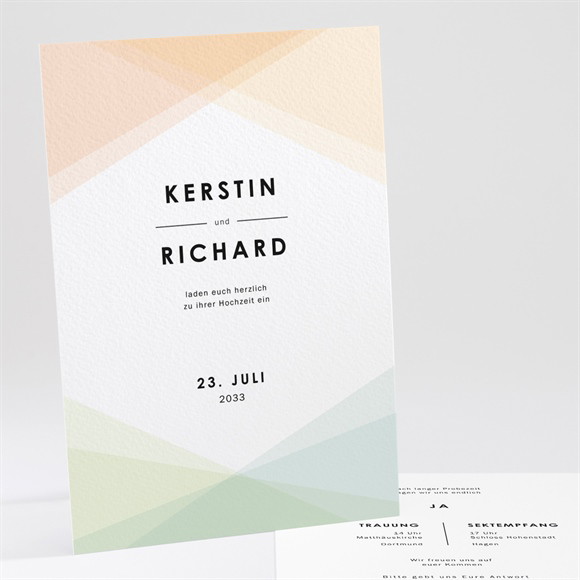 Hochzeitseinladung Pastell Geometrie ref.N241200