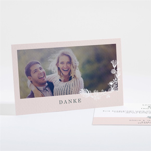 Dankeskarte Hochzeit Blumenkranz ref.N16193