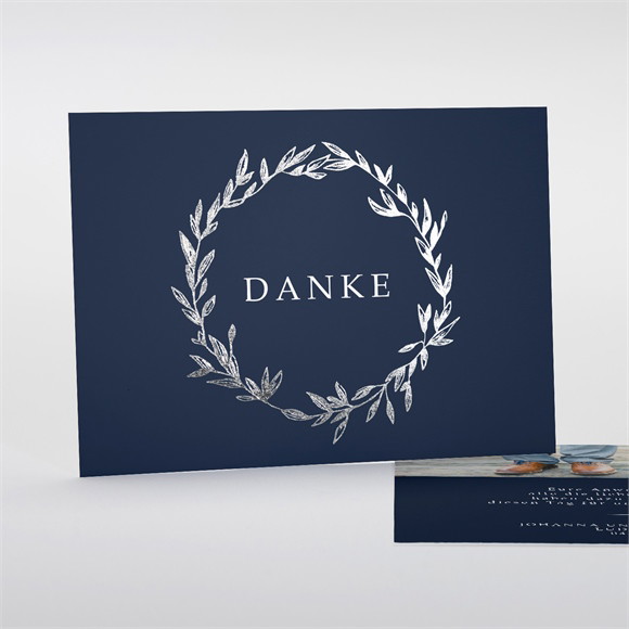 Dankeskarte Hochzeit Mineralblau ref.N18122