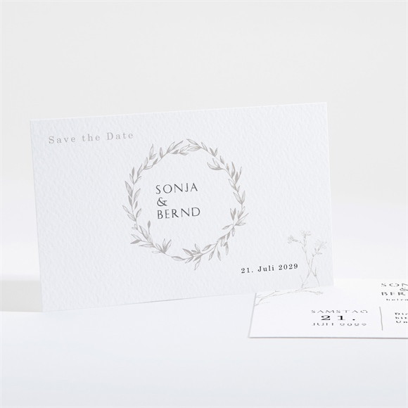 Save the Date Karte Einfach geschmückt ref.N16191