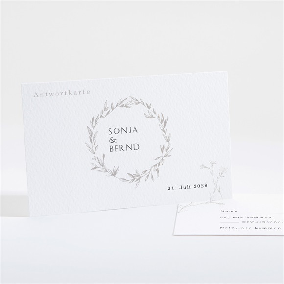 Antwortkarte Hochzeit Einfach geschmückt ref.N16192