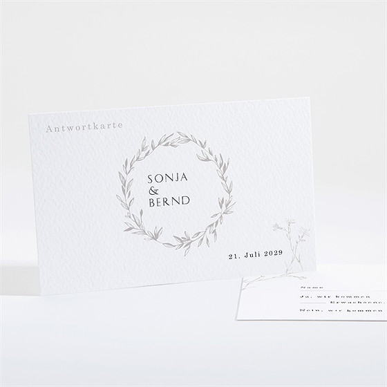Antwortkarte Hochzeit Einfach Geschmückt