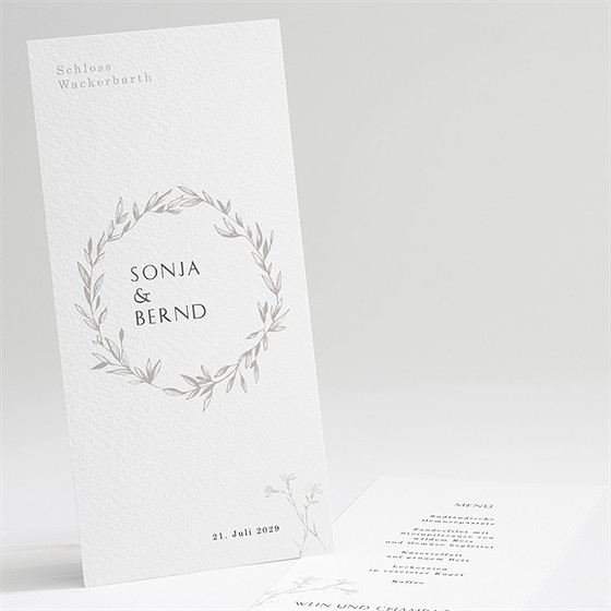 Menükarte Hochzeit Einfach Geschmückt