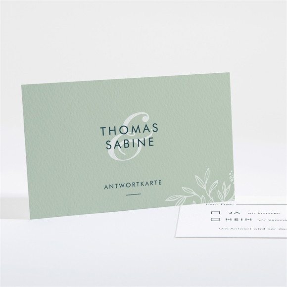 Antwortkarte Hochzeit Silberne Skizze ref.N161103