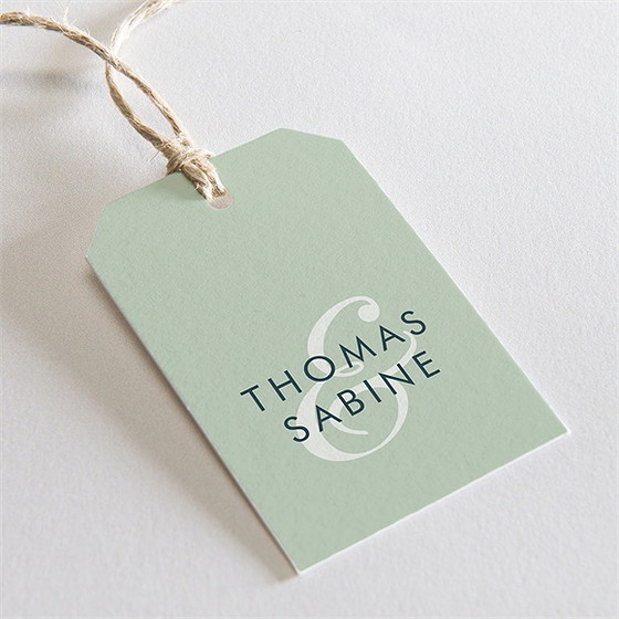 Geschenkanhänger Hochzeit Silberne Skizze