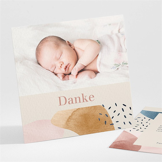 Dankeskarte Geburt Modernes Patchwork