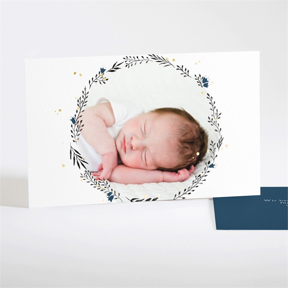 Dankeskarte Geburt Initial Gold ref.N17121