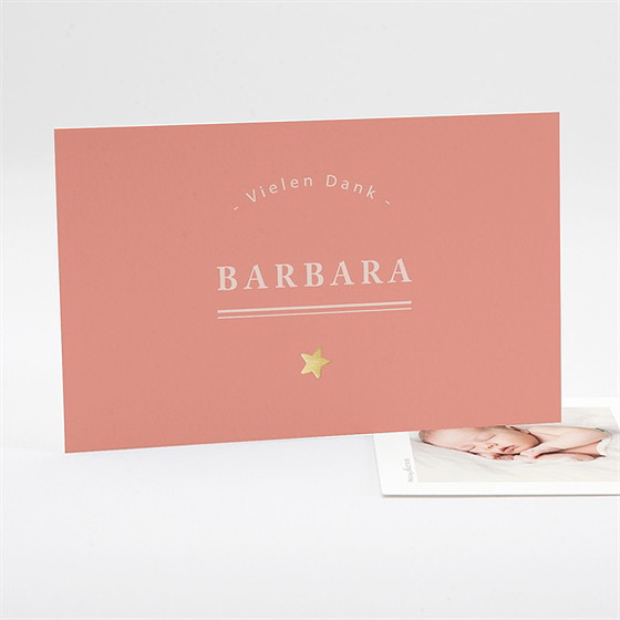 Dankeskarte Geburt Vergoldeter Initial