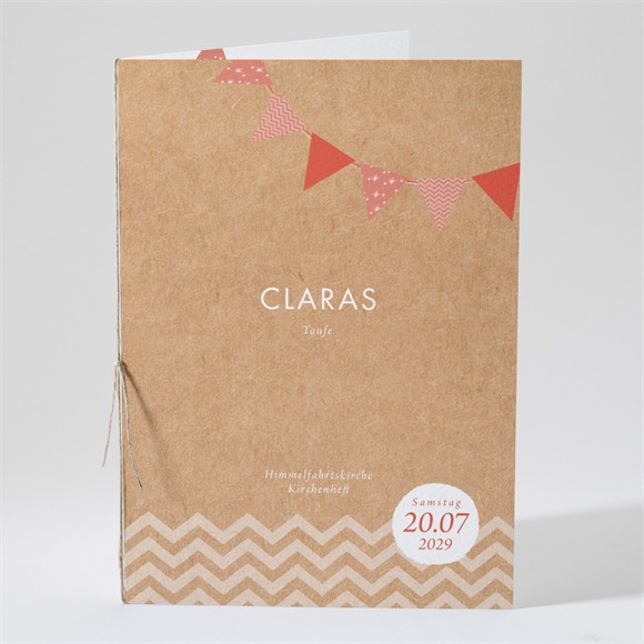 Kirchenheft Taufe Rosa Girlande ref.N491129