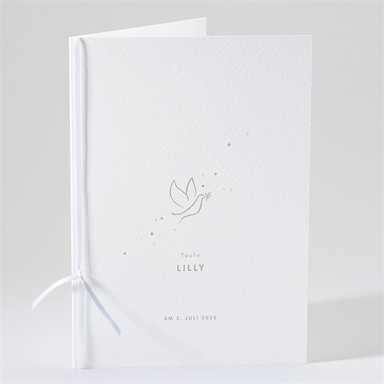 Kirchenheft Taufe Taube Flieg