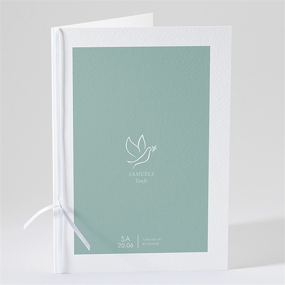 Kirchenheft Taufe silbertaube