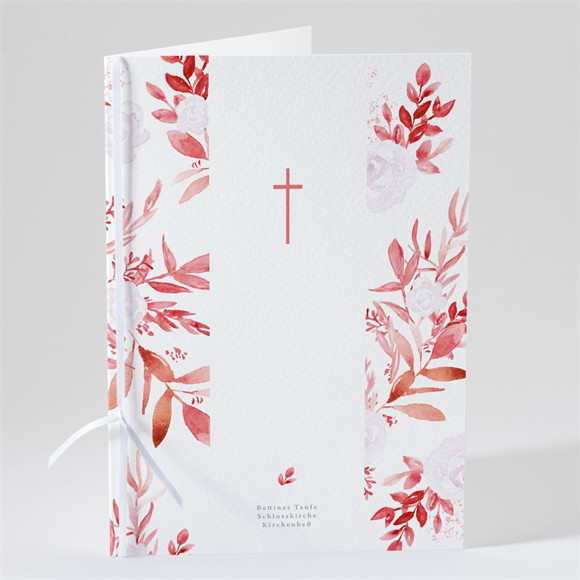 Kirchenheft Taufe Pflanzenschmuck Rot ref.N491151