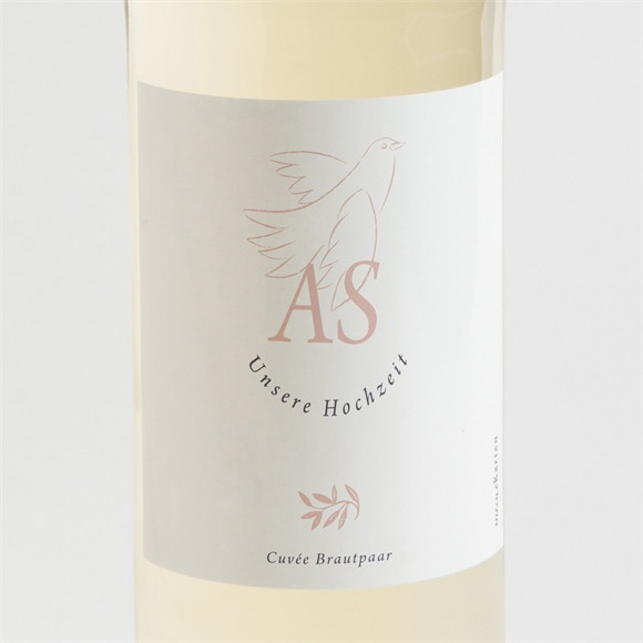 Flaschenetikett Hochzeit Liebestaube ref.N3001602