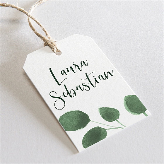 Geschenkanhänger Hochzeit Eukalyptus