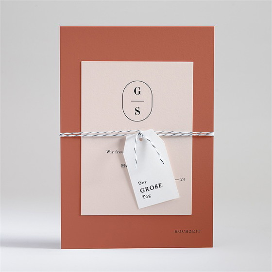 Hochzeitseinladung Terrakotta