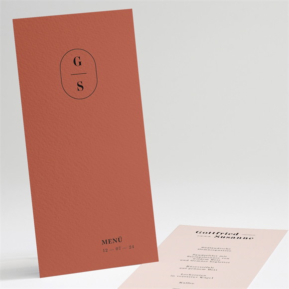 Menükarte Hochzeit Terrakotta ref.N221131