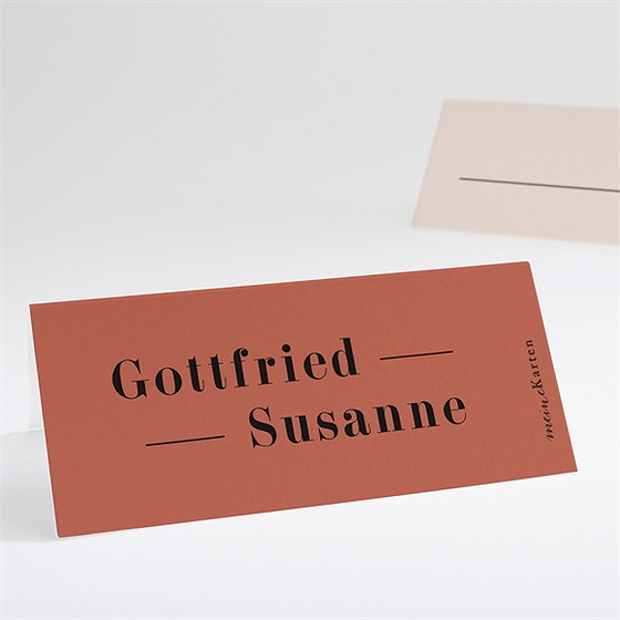 Tischkarte Hochzeit terrakotta