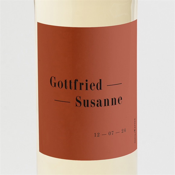 Flaschenetikett Hochzeit Terrakotta ref.N3001609