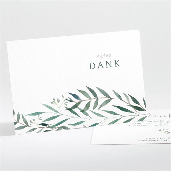 Dankeskarte Taufe Pflanzenschmuck ref.N111255