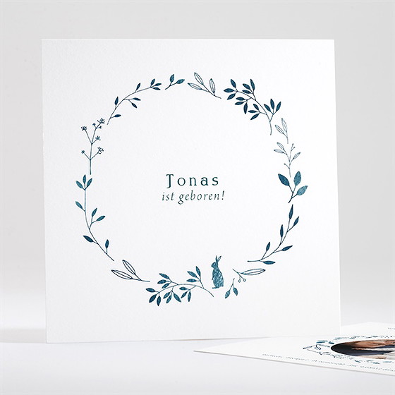 Geburtskarte Floral In Blau