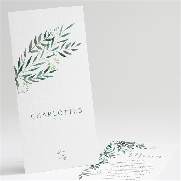Menükarte Taufe Pflanzenschmuck ref.N221109