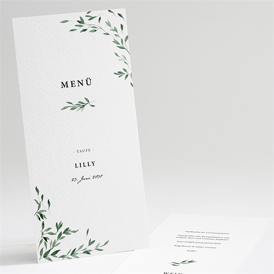 Menükarte Taufe Naturbezogen