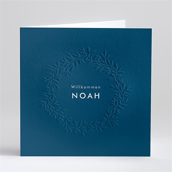 Geburtskarte Geprägter Blumenkranz