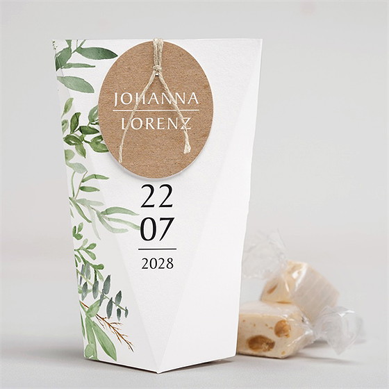 Geschenkbox Hochzeit blätterschmuck - schachtel