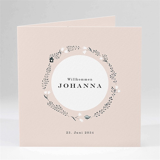 Geburtskarte Pastell Kranz