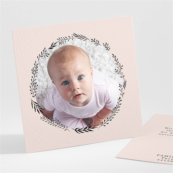 Dankeskarte Geburt Pastell Kranz