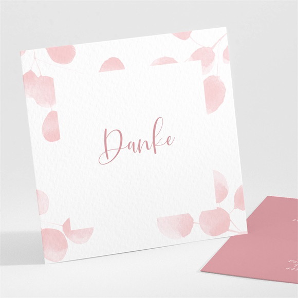 Dankeskarte Geburt Rosafarbene Blätter ref.N301203