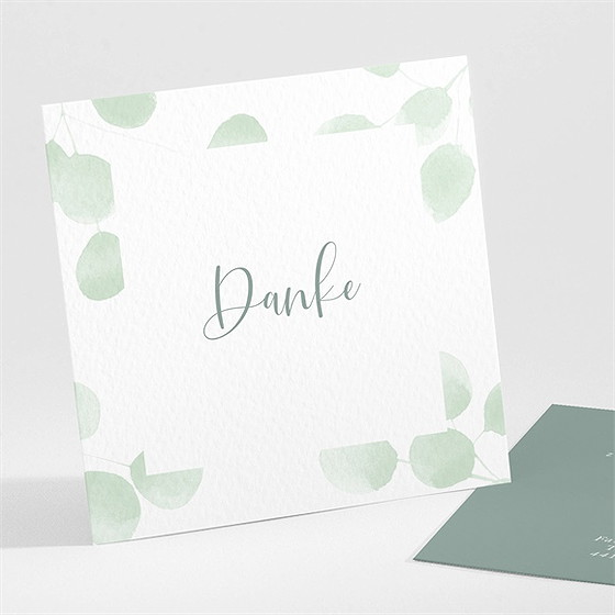 Dankeskarte Geburt Grünes Laub