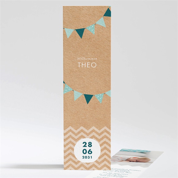 Geburtskarte Grüne Girlande ref.N20189