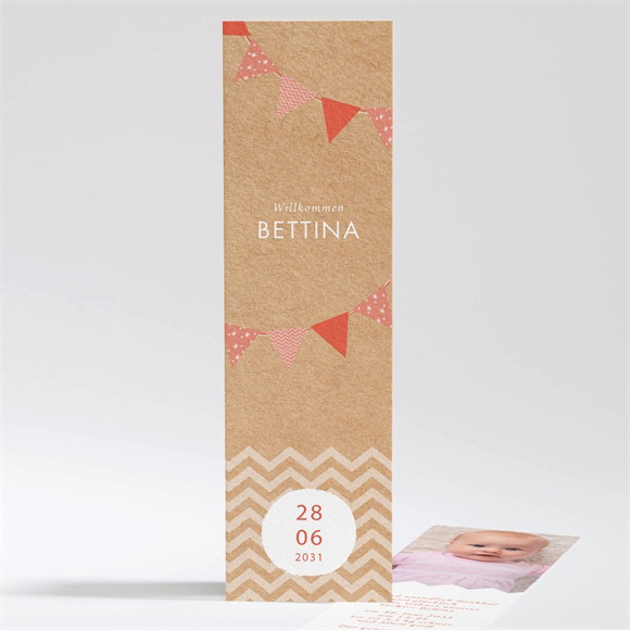 Geburtskarte Rosafarbene Girlande ref.N20188