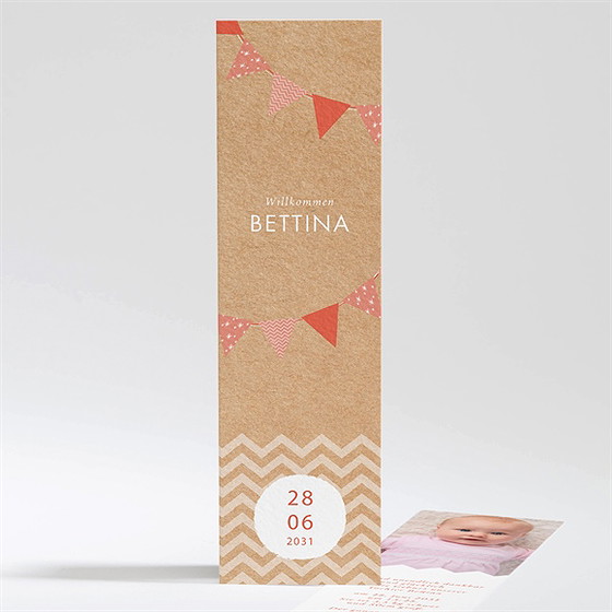 Geburtskarte Rosafarbene Girlande