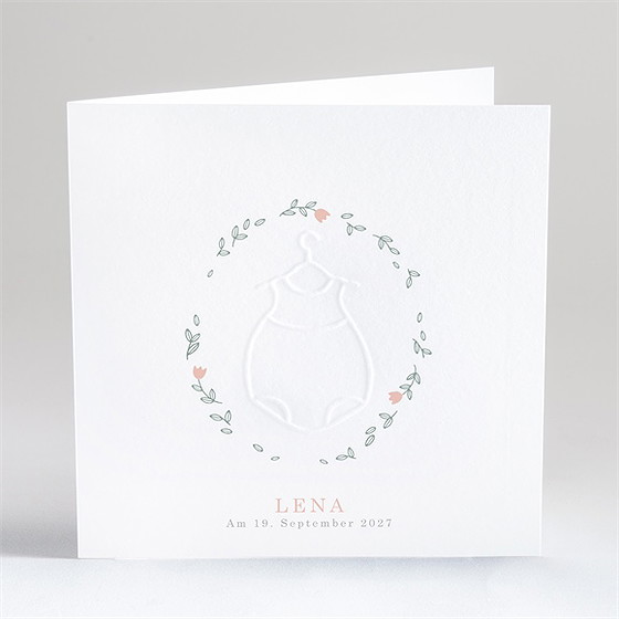 Geburtskarte Blumenverzierung