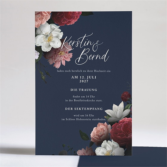 Hochzeitseinladung Nachtblumen