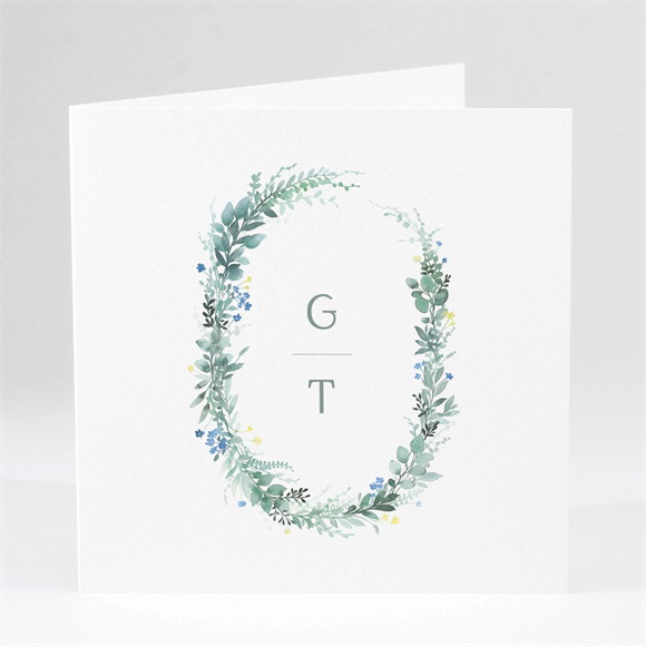 Hochzeitseinladung Aquarell Poesie mit Initiale ref.N46148