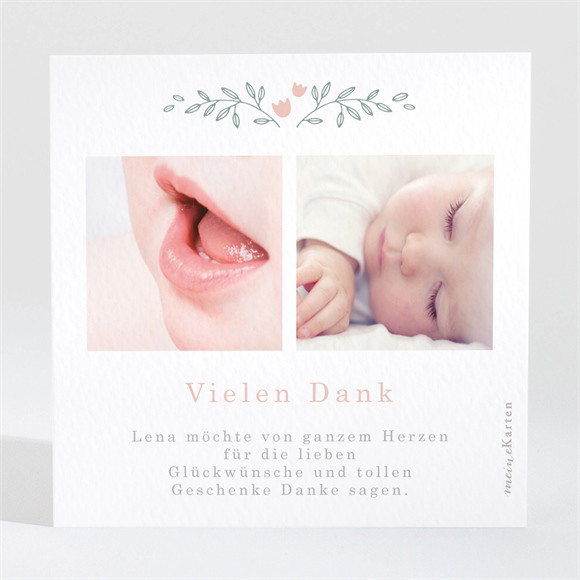 Dankeskarte Geburt Blumenverzierung ref.N3001618