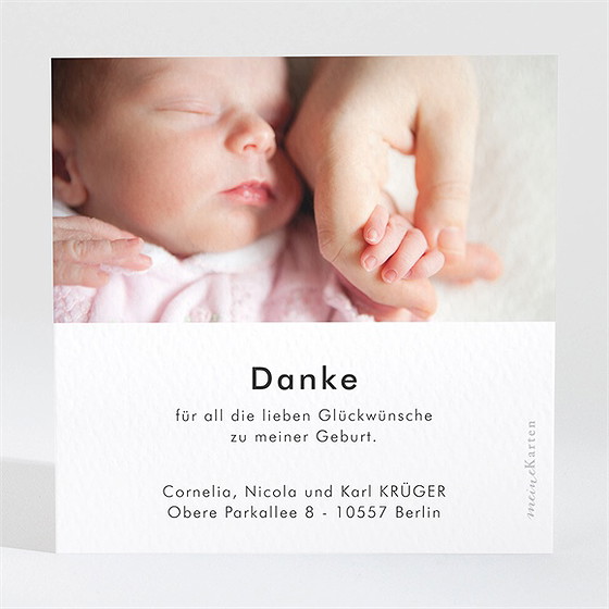 Dankeskarte Geburt Kleines Nest