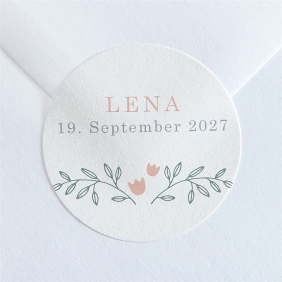 Sticker Geburt Blumenverzierung ref.N36077