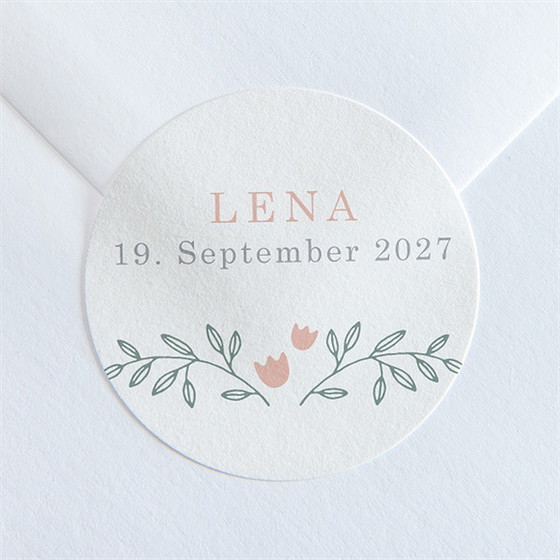 Sticker Geburt Blumenverzierung