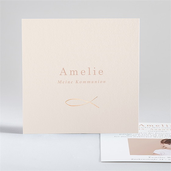 Einladung Kommunion goldener fisch