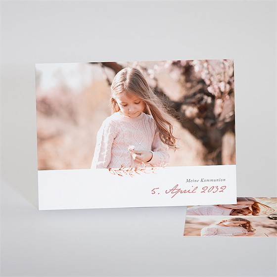 Einladung Kommunion kupferblätterranke