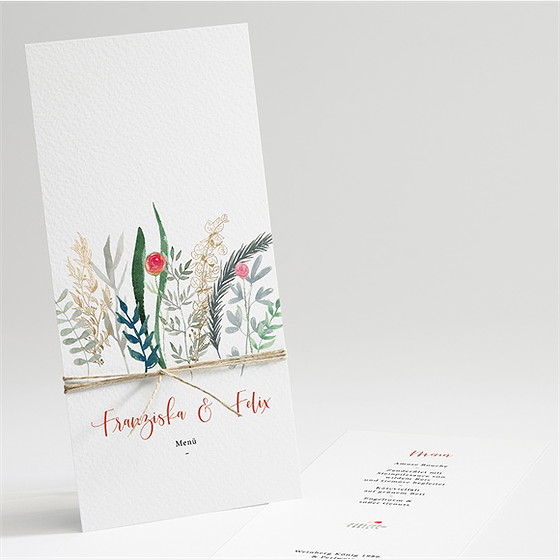 Menükarte Hochzeit frühlingsdüfte