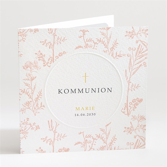 Einladung Kommunion Pflanzendrucke