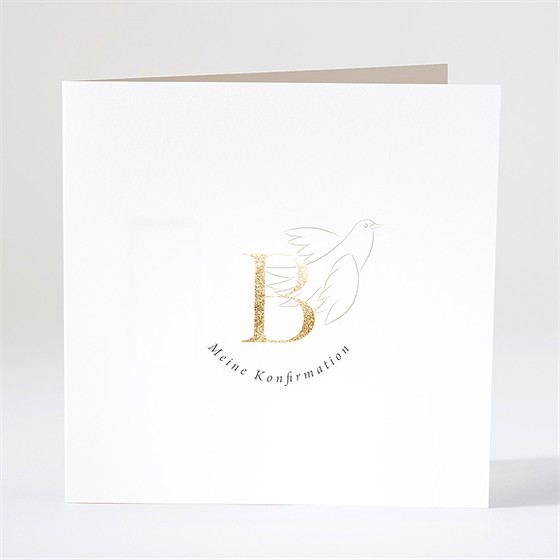 Einladung Konfirmation Goldbuchstabe