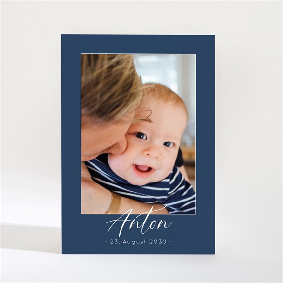 Geburtskarte Blauer Rahmen ref.N21021