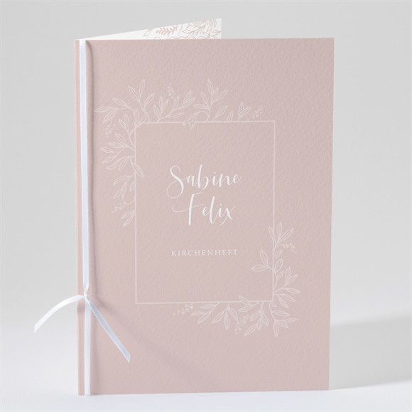 Kirchenheft Hochzeit Zartrosa und Kupfer ref.N491196