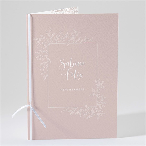 Kirchenheft Hochzeit zartrosa und kupfer